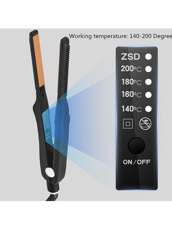 【Renhui】Professional Adjustable Hair Straightener, US Plug LCD Display Hair Straightening Flat Iron Hair Styling Tool for Salon & Barber Shop, Winter Gift