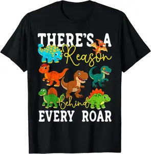 100% cotton Unisex Behavior Therapy SPED ABA There's A Reason Behind Every Roar T-Shirt