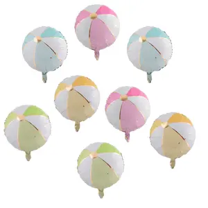 Beach Ball Balloons Sets Colorful Beach Ball Balloon Kits Summer Party Decor Foil Balloons,for Kids Adults Hawaiian Luau Party Baby Shower Ball Summer Theme Decorations