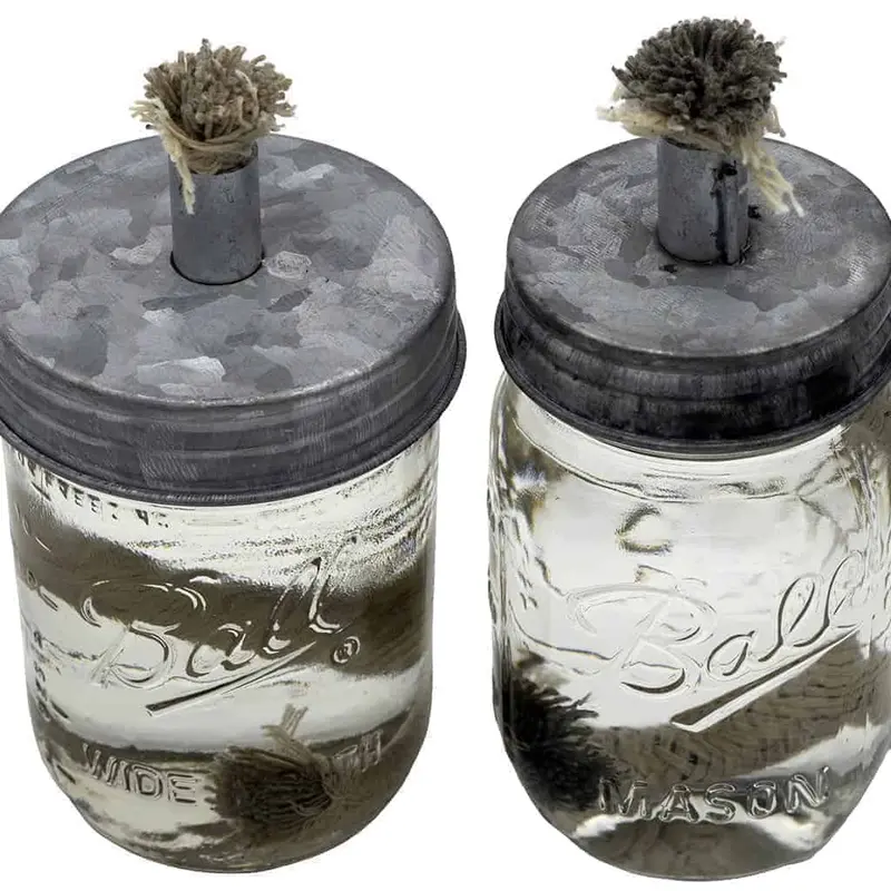 Tiki Torch Oil Lamp Galvanized Metal Lid for Mason Jars