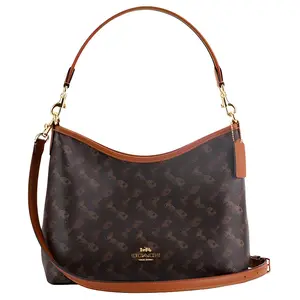 COACH Laurel 31 Classic Monogram Embossed Canvas Shoulder Bag for Women in Brown