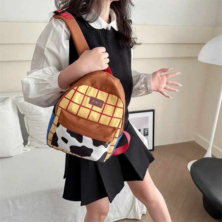 Cartoon Denim Backpack, Cute Large Capacity School Backpack with Laptop Compartment, Casual Student Bookbag for Travel, College & Everyday Use