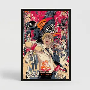 Classic Anime Chainsaw Man Canvas Art Poster And Wall Art Decor for Modern Family Corridor Posters