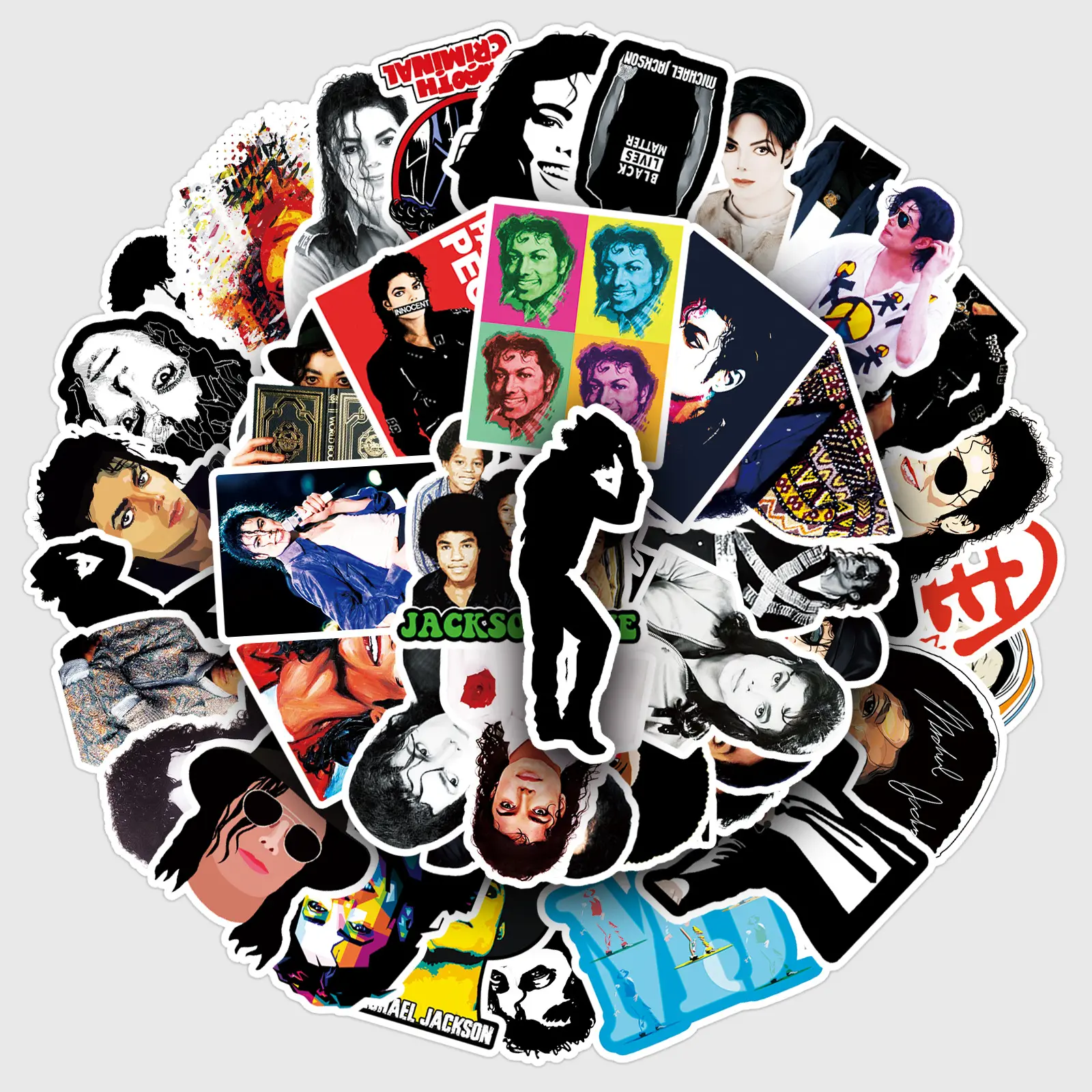 51 Michael Jackson Graffiti Star Decorative Stickers for Luggage, Suitcase, Car, Tablet, Refrigerator