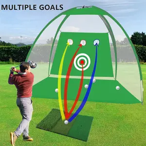 Golf Hitting Net Golf Practice Net 10X7FT Golf Training for Backyard Driving Chipping Swing with Multiple Impact Target Tri-Turf Mat Rubber Tee Practice Ball Carry Bag Indoor Outdoor Gift