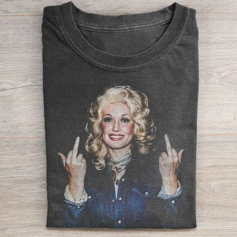 Middle Finger Dolly Parton T-shirt, Vintage 90s Music Graphic Tee, Music Fan Shirt, Unisex Streetwear, Gift for fans