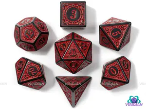 Curtain Call | Roaring 20s: Stylized Red & Black | Acrylic Dice Set (7)