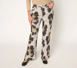 Me by Jennie Garth Petite City Flare Jeans- Cheetah