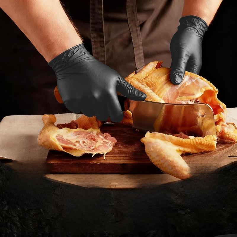 100/500/1000 Black Nitrile Exam Gloves 4 Mil, Powder-Free Disposable Gloves for Medical, First Aid,Cleaning Food Prep, Tattoo,Cooking