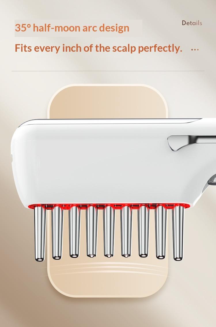 Advanced Hair Growth Comb - EMS Microcurrent & Red Light Therapy for Scalp Stimulation, Hair Regrowth & Thickening |  Rejuvenating Daily Care