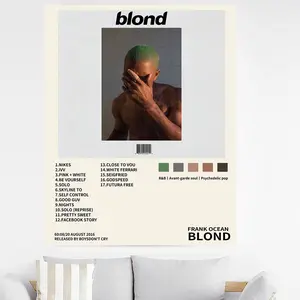 Frank Blonde Album Cover Posters Tapestry 3x5 Feet Singer Album Cover Flag Wall Art Decor for Living Room Bedroom Decoration  Without Metal Rings