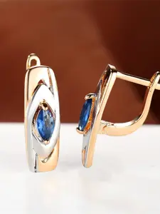 Geometric earrings for Women & Girls Synthetic Zirconia Inlay Fashion Design Hoop Earrings Daily Wear Jewelry Accessory for All Seasons