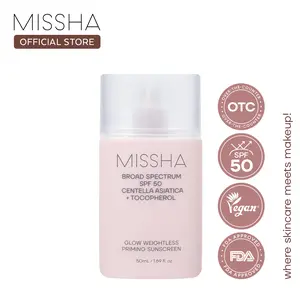 [MISSHA Official] Glow Weightless Priming Sunscreen SPF50+ 50ml (OTC) – Blurring Primer Sunscreen, Pore-Smoothing, Lightweight for Oily Skin