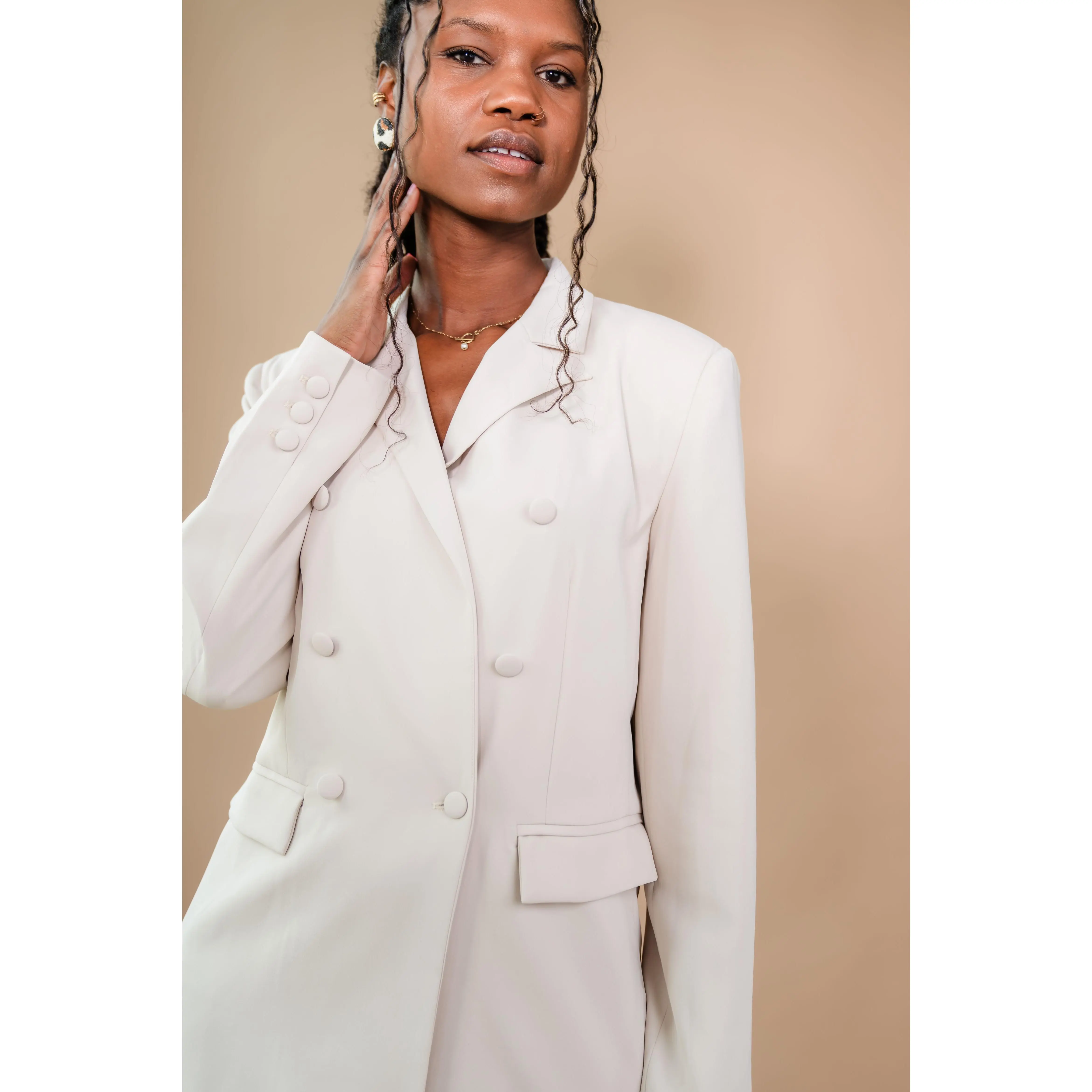 The Jen Oversized Tall Blazer | Eggshell