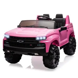 GARVEE Licensed Chevrolet Silverado 24V 2-Seater Ride On Truck with Parent Remote Control, 4xSpring Suspension, Battery Powered Electric Car Featuring MP3 Music and LED Lights for Ages 3-8