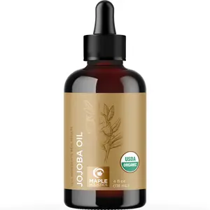 Maple Holistics USDA Organic Jojoba Oil for Hair, Skin, DIY and More Haircare Hydrate Hydrating Comfort Men and Women All Hair Skin Types Scalp Serum Strengthening Serum Moisturize Moisture Moisturizer