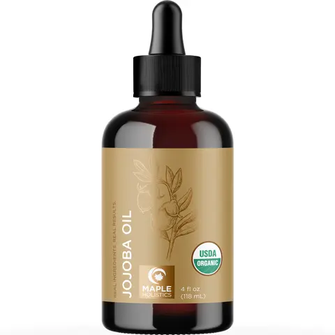 Maple Holistics USDA Organic Jojoba Oil for Hair, Skin, DIY and More Haircare Hydrate Hydrating Comfort Men and Women All Hair Skin Types Scalp Serum Strengthening Serum Moisturize Moisture Moisturizer