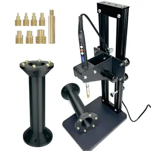 Vertical Heat Press Machine-Heat Set Insert Tool (Insertion Height 210mm) with Heat Set Tips M2-M8 add Brass Metric Knurled Nuts for Threaded Inserts for Plastic and 3D Printing Components