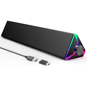 Computer Speakers for Desktop,PC Speakers with Single USB for Power and Stereo Sound,Touch Lights Gaming Speakers Sound bar for Desktop PC  Laptop(USB-C Adapter Included)