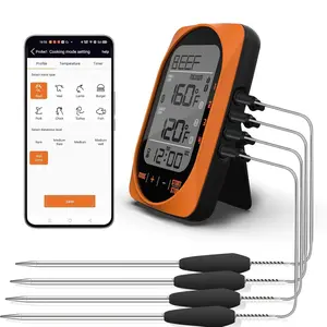 Meat Thermometer  Kitchen Thermometers with Timer Mode Temper Mode Digital  Read  ThermometerA Grill Oven Thermometer with 4 Probes for Grill Candy Meat Oven