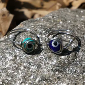 Evil Eye Wire-wrapped Rings