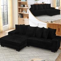Black + foam + 3 seats left chaise