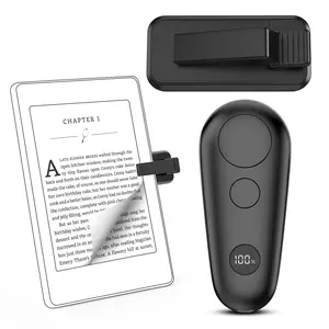 Remote Control Page Turner for Kindle Paperwhite, Camera Video Recording Remote Triggers, USB Rechargeable Page Turner Clicker with Power Display & Lanyard for Ipad Tablets, Scrolling Ring Remote, USB Powered Remote
