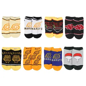 Naruto Shippuden Boy's Hidden Leaf Kanoha Anime Mix and Match Ankle Socks 8 Pair