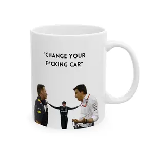 Change Your F*****king Car Mug, Motorsprt Meme Mug, Russell Pose Meme Mug, Funny Coffee Mug, Gift For Fan
