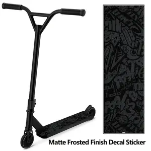 Large matte skateboard sticker black and white graffiti style pattern scooter sticker, scooter sticker, matte surface wear