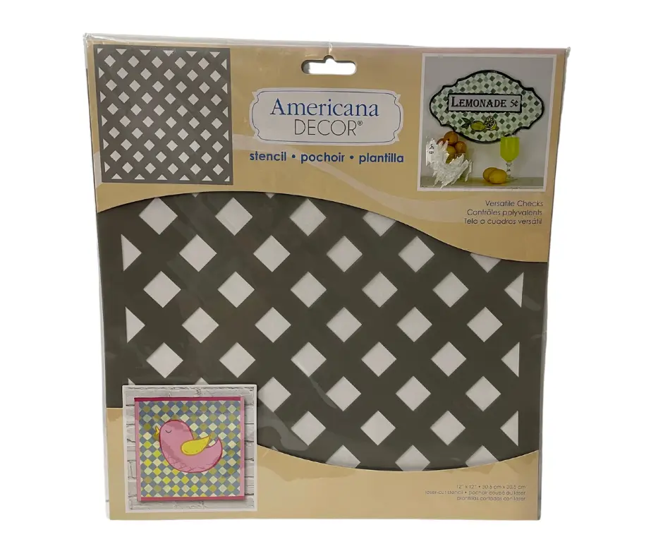 DecoArt Versatile Checks Stencil 12" x 12" – Reusable Craft Stencil