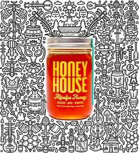 Honey House Pure, Raw Alfalfa Honey | Natural Honey from American Bee Farms | Honey House Honey Pure Raw Honey