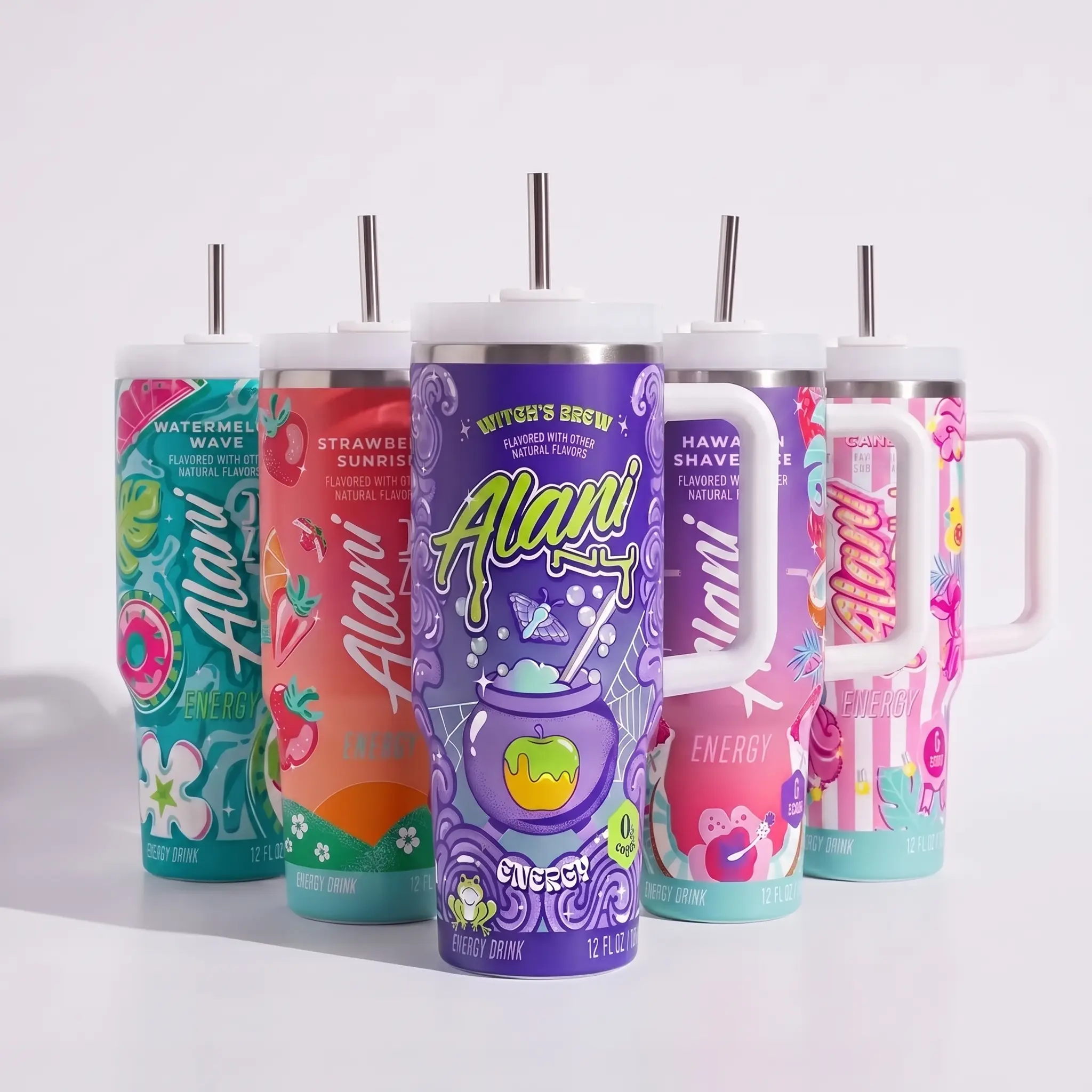Alani Nu Full Drink Color Tumbler With Handle, Drinkware Gift, Gift for fan