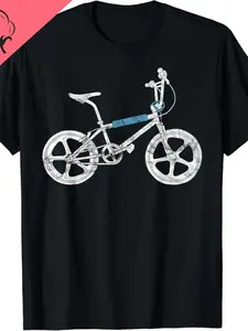 Men's & Women's Vintage 80s 90s BMX Bike Graphic T-Shirt - Retro BMX Racing Design with BMX Track Art - Heavyweight Tee Suitable for Retro Bike Riders, Casual Streetwear, All-Season
