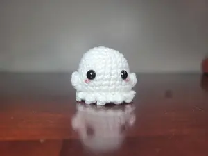 Glow in the Dark Ghost Crochet Keychain