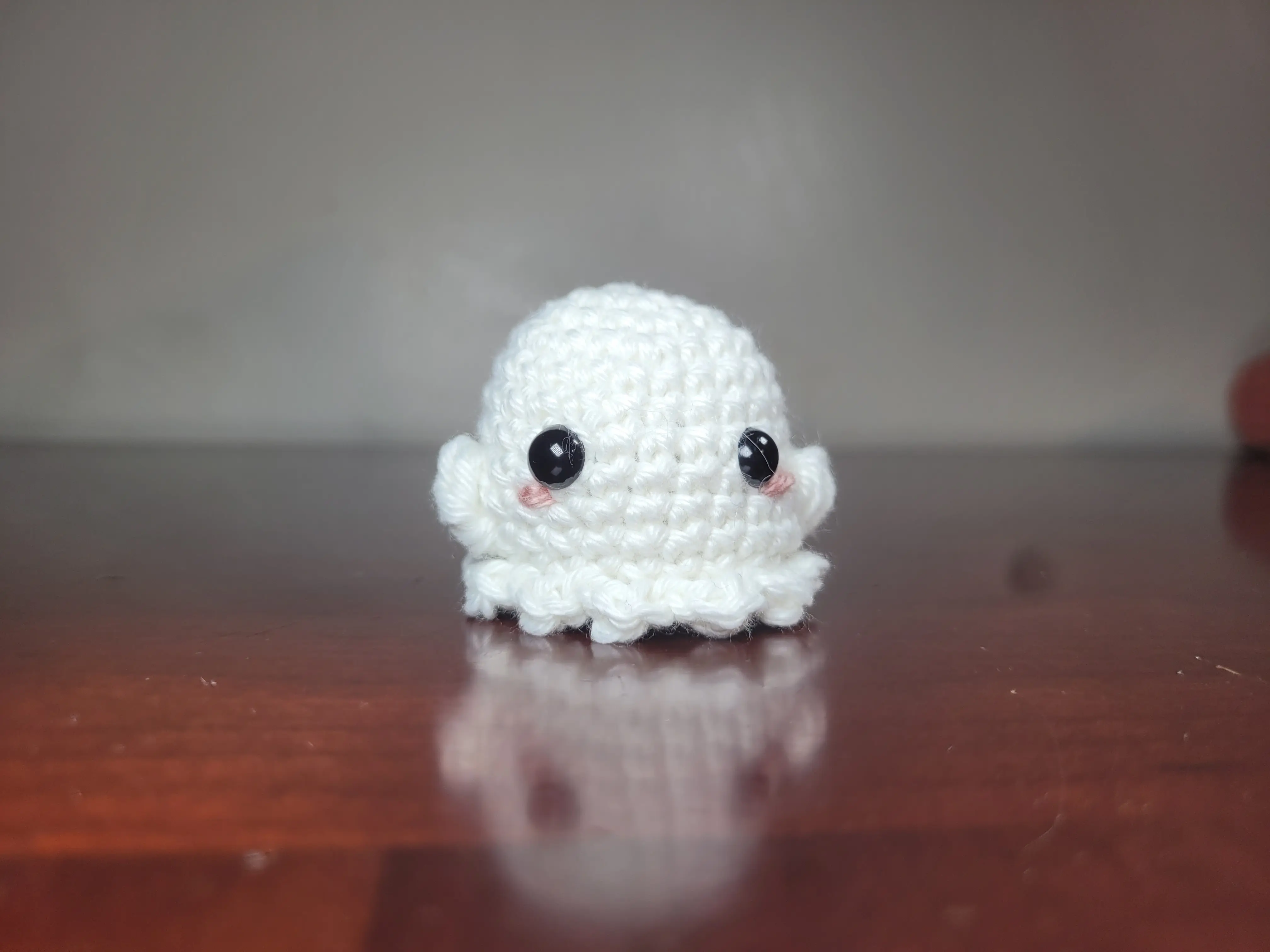 Glow in the Dark Ghost Crochet Keychain