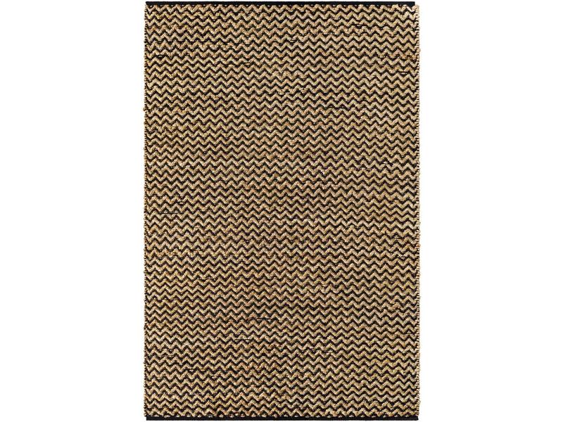 Livabliss Handwoven Cotton-Jute Natural Fiber Flat Weave Selanik Rectangle Area Rug (Model SNK2302-576), 5 ft x 7 ft 6 in, Beige & Black Tones, Handwoven Home Aesthetic Indoor Textile