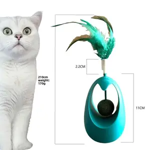 Catnip Interactive Teaser Wand with Crinkle Balls for Cats, Pet Toy with Catnip to Keep Kitten Engaged & Reduce Boredom, Funny Rolling Cat Toy for Indoor Play, Chewing Teething Toy for Kitten