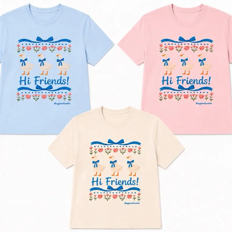 Eggs & Bunnies Hi Friends T-shirt