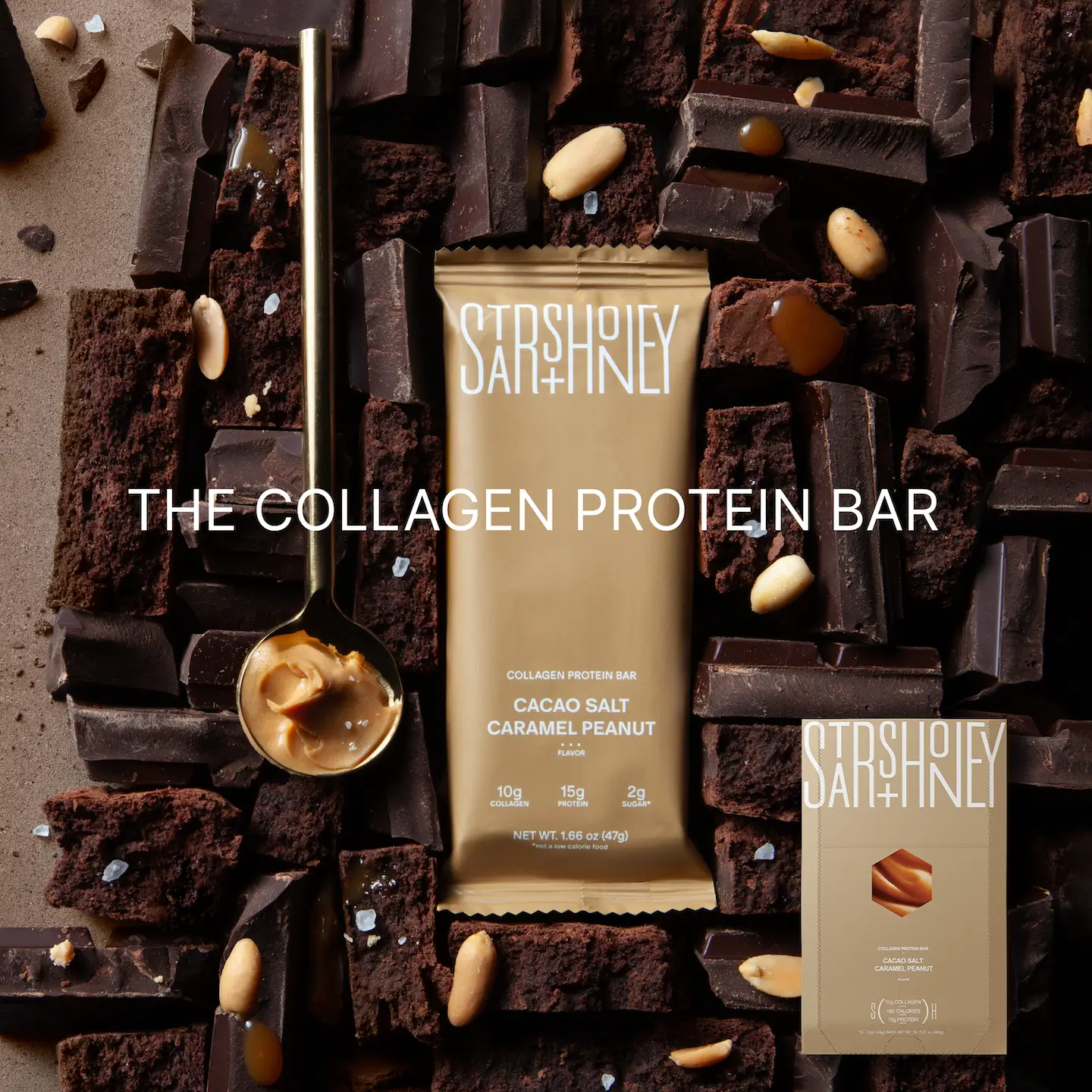 Stars + Honey | The Protein Bar – Cacao Salt Caramel Peanut, All natural ingredients with added collagen, Gluten Free, Dairy Free, Soy Free, No Seed O