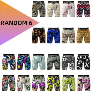 [6Pcs/Pack]Fashionable Underwear print, Stretchy Boxer Briefs, Moisture Transferring,Soft and Comfortable,Quick Drying and Breathable ,Four Seasons Male shorts
