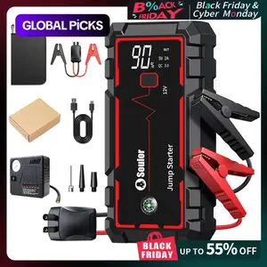 3000A Peak Portable Car Jump Starter with USB QC 3.0 Fast-Charge Port, Emergency Battery Pack with LED Flashlight for Roadside Assistance, Auto Accessories, Car Essential #GLOBAL PICKS