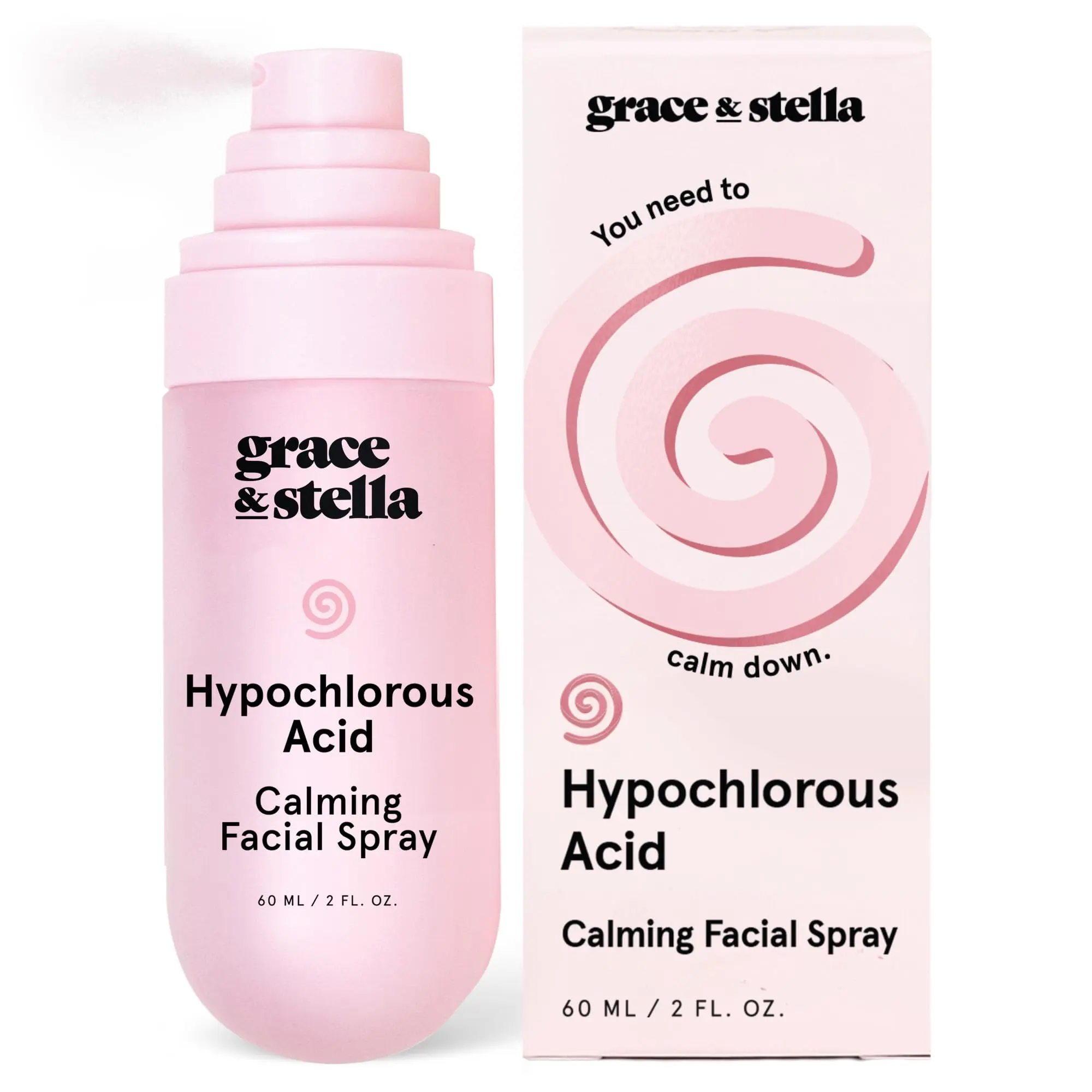 Hypochlorous Acid Spray – Face & Body Acne Spray Gentle Mist to Calm Redness & Flare-Ups, Back Acne Soothing Facial Mist for Sensitive Skin Travel Size 60ml by grace & stella Hypochlorous Acid Spray – Face & Body Acne Spray Gentle Mist to Calm Redness & Flare-Ups, Back Acne Soothing Facial Mist for Sensitive Skin Travel Size 60ml by grace & stella