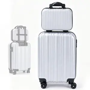 2 Pcs Carry on Luggage Sets With Spinner Wheels Lightweight Travel Suitcases PP Hardshell Carry-on 21 Inch & 14 Inch Airline Approved