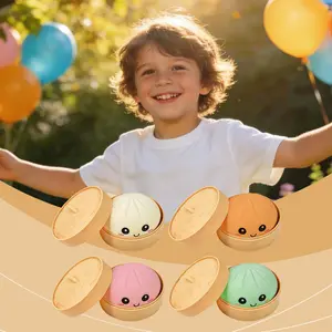 Stress Relief Simulation Food Toy, Soft Non-Sticky Squeeze & Bounce Fun, Portable On-The-Go Relaxing Accessory, Realistic Dumpling Design