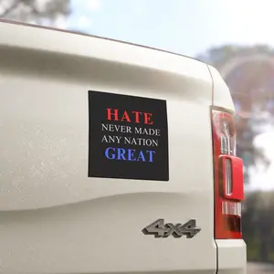 Anti Trump Car Magnet, democrat stickers, Hate Never Made Any Nation Great Car Decal, Equality Sticker, Hate has no home here Liberal Magnet, Womens Rights Car Magnet