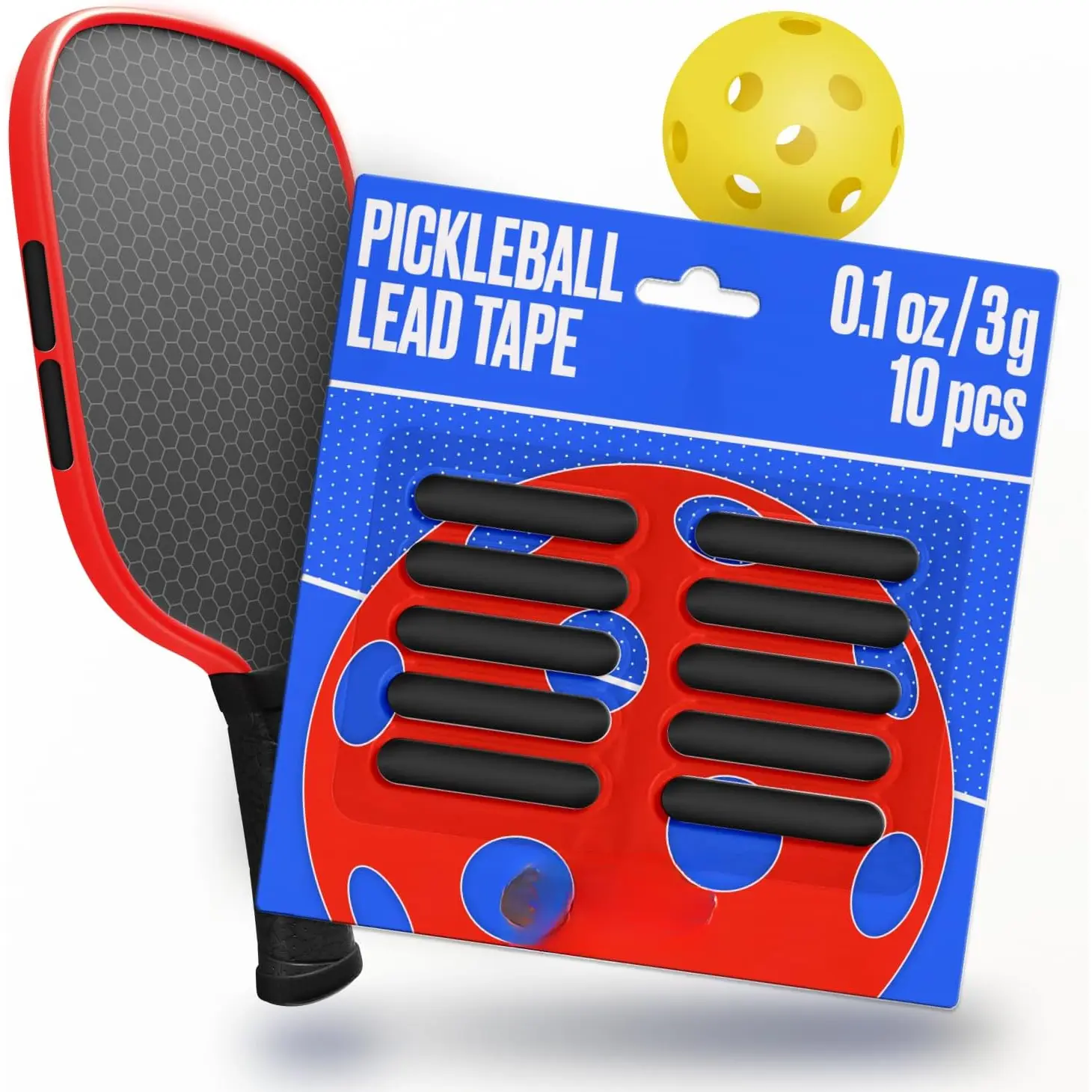 Lead Tape for Pickleball Paddles with 3M Adhesive - 3g Weighted Bars Pickleball Lead Tape for Paddle - Maximize Power, Control, & Swing Speed -  Pickleball Edge Guard Tape