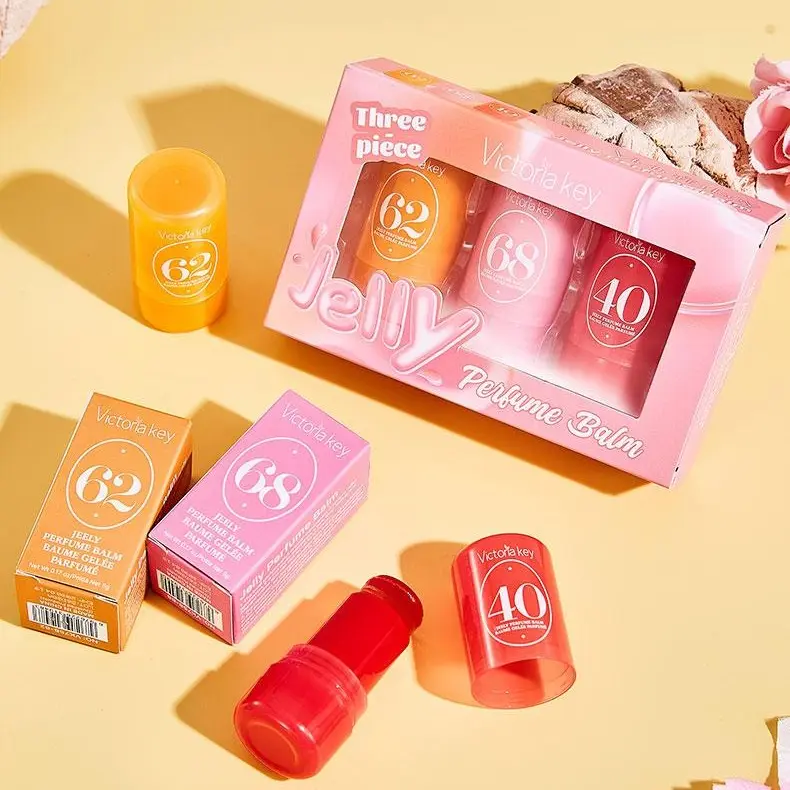 3PCS Jelly-Like Deodorant Perfume Fragrance Balm - 3 Different Scents, Non-Greasy Transparent Stick, Lightweight Portable Body Care Cosmetic, Smooth Application, Fresh Youth Vibe, Ideal for Underarm & Hands for Commute