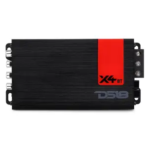 DS18 X4BT Ultra Compact 4-Channel Class D Full-Range Amplifier with Bluetooth – 4 X 70 Watts RMS, 4 Ohm