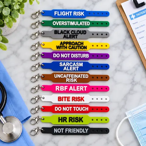 SNARKY Hospital Wristband Charm- Funny Miniature 3D Printed Badge Charm, Badge Reel Accessory for Nurses & Healthcare Workers, Badge Accessories